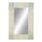 36" Cream & Aqua Coastal Mother Of Pearl Wall Mirror